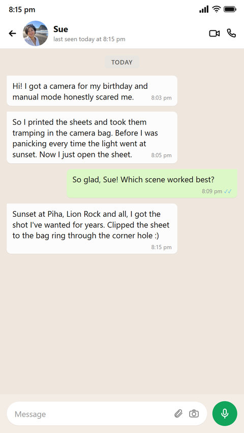 Someone printed the sheets and took them on a trip in the camera bag